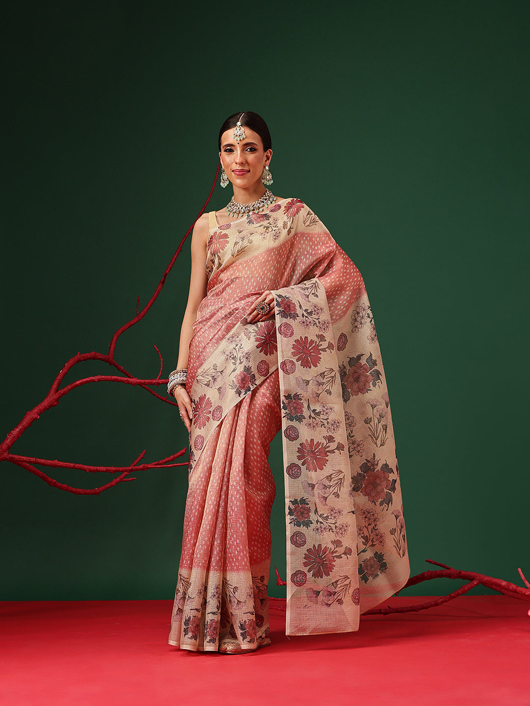 Soft Crush Tissue Saree with Airy Drape