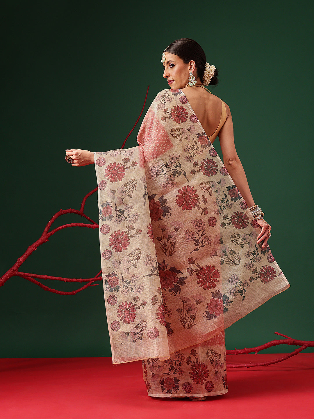 Soft Crush Tissue Saree with Airy Drape