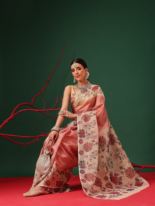 Soft Crush Tissue Saree with Airy Drape