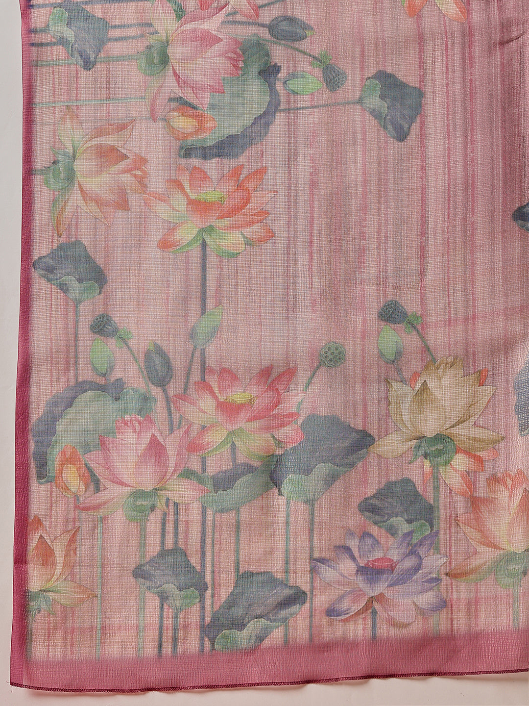 Natural Tone Crush Tissue Saree with Minimal Border