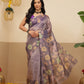Digital Printed Lightweigth Crush Tissue Silk Saree With Unstitched Blouse Piece