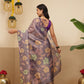 Digital Printed Lightweigth Crush Tissue Silk Saree With Unstitched Blouse Piece