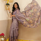 Digital Printed Lightweigth Crush Tissue Silk Saree With Unstitched Blouse Piece