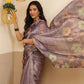 Digital Printed Lightweigth Crush Tissue Silk Saree With Unstitched Blouse Piece