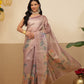 Digital Printed Lightweigth Crush Tissue Silk Saree With Unstitched Blouse Piece