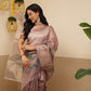 Digital Printed Lightweigth Crush Tissue Silk Saree With Unstitched Blouse Piece