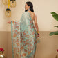 Digital Printed Lightweigth Crush Tissue Silk Saree With Unstitched Blouse Piece