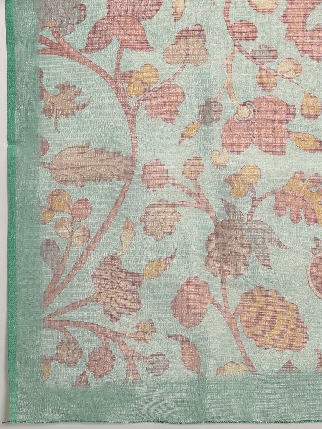 Digital Printed Lightweigth Crush Tissue Silk Saree With Unstitched Blouse Piece