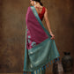 Kanjeevaram Pattu Zari Woven Border Floral Printed Saree