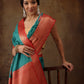 Kanjeevaram Pattu Zari Woven Border Floral Printed Saree