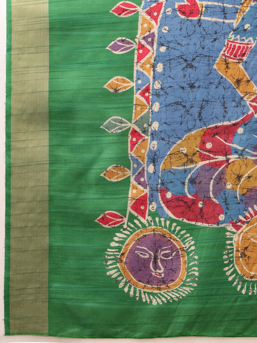 Traditional Women's Kotha Silk Bengali Style Digital Printed Saree