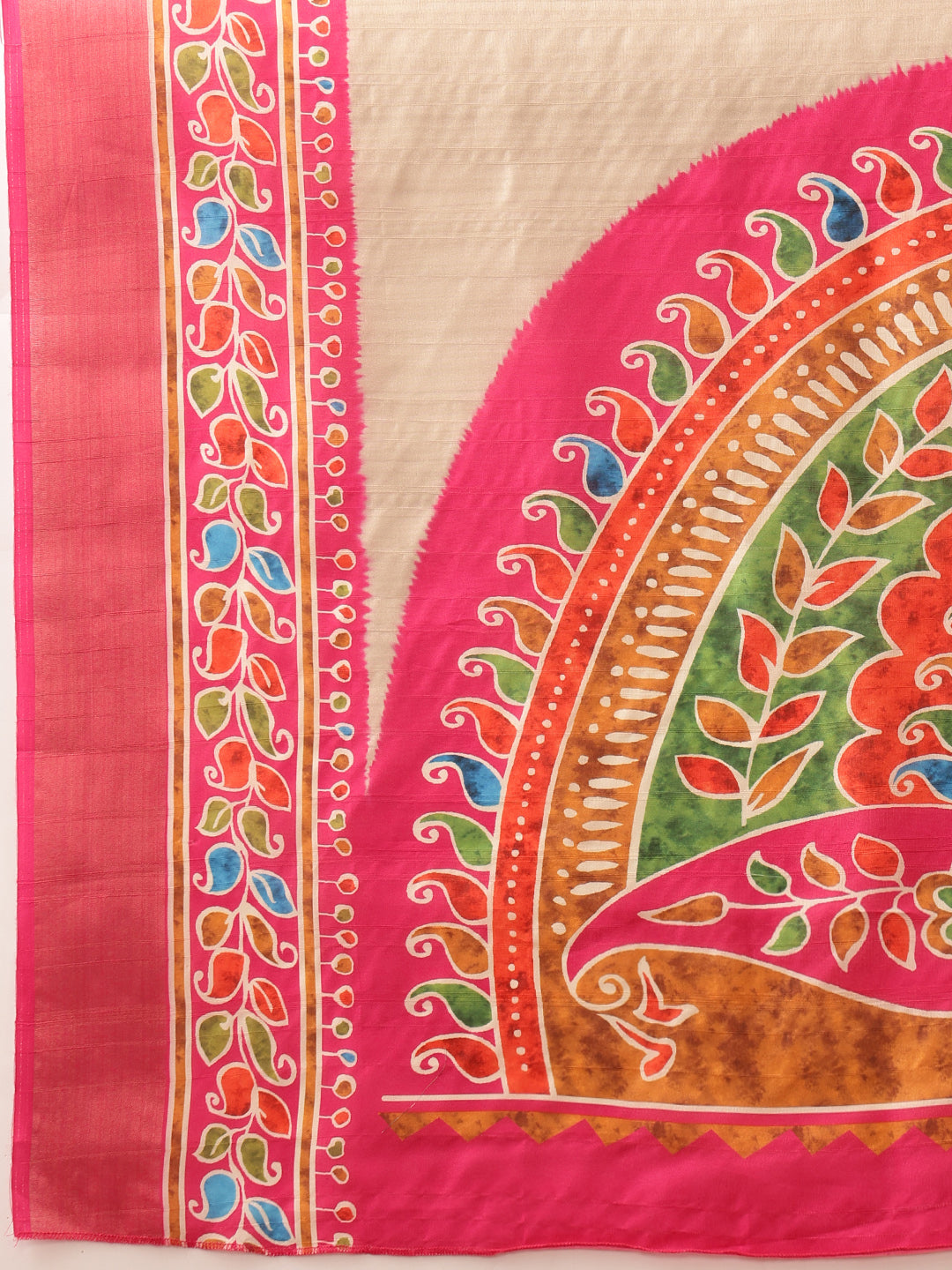 Traditional Women's Kotha Silk Bengali Style Digital Printed Saree