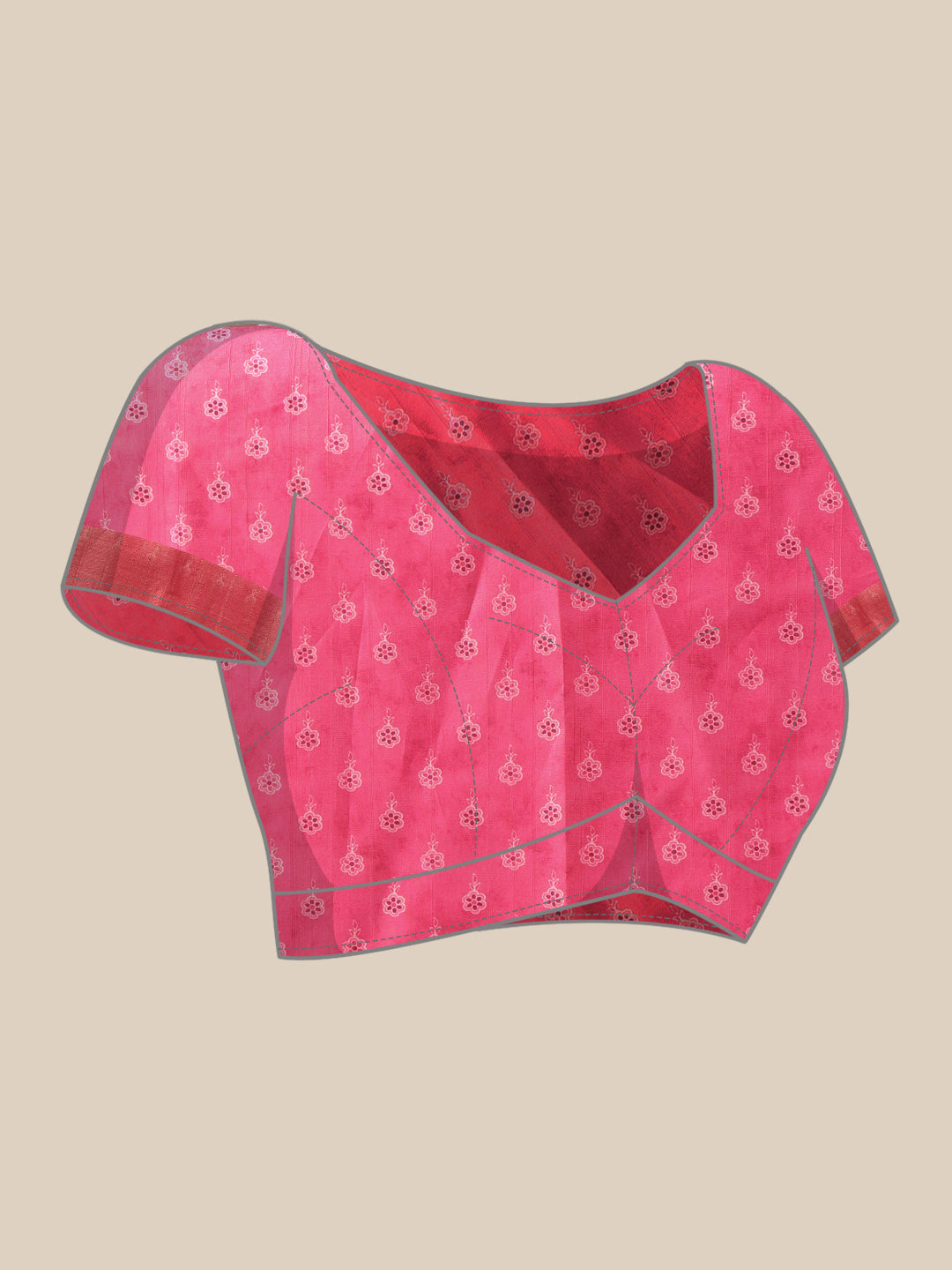 Traditional Women's Kotha Silk Bengali Style Digital Printed Saree