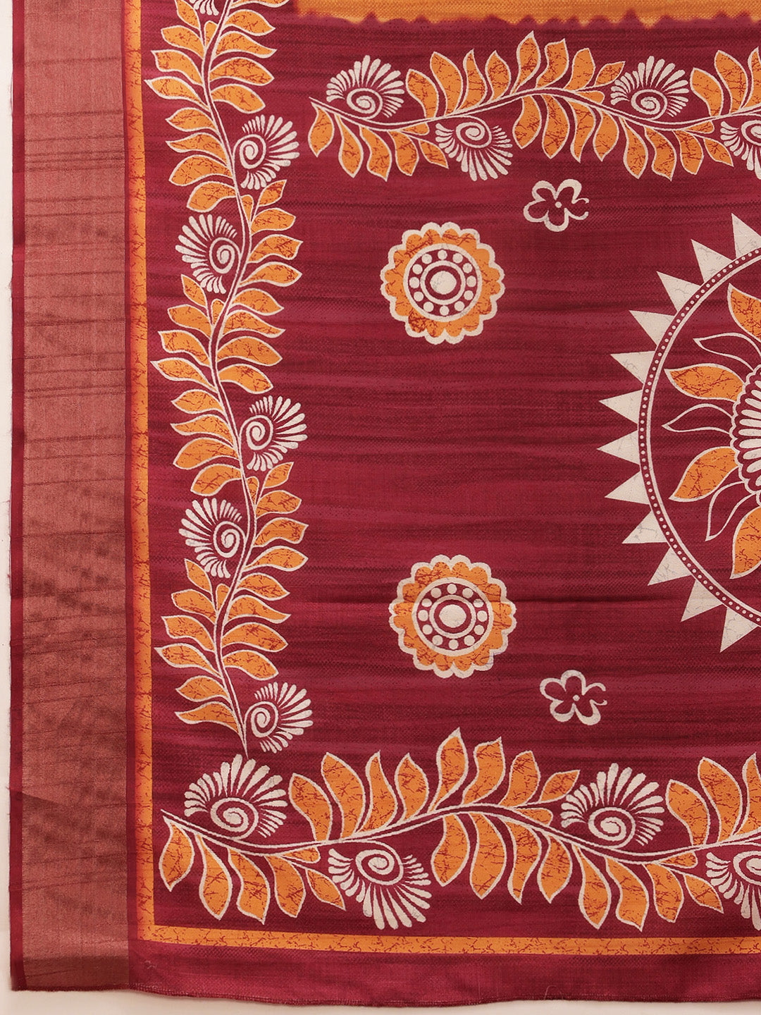 Traditional Women's Kotha Silk Bengali Style Digital Printed Saree