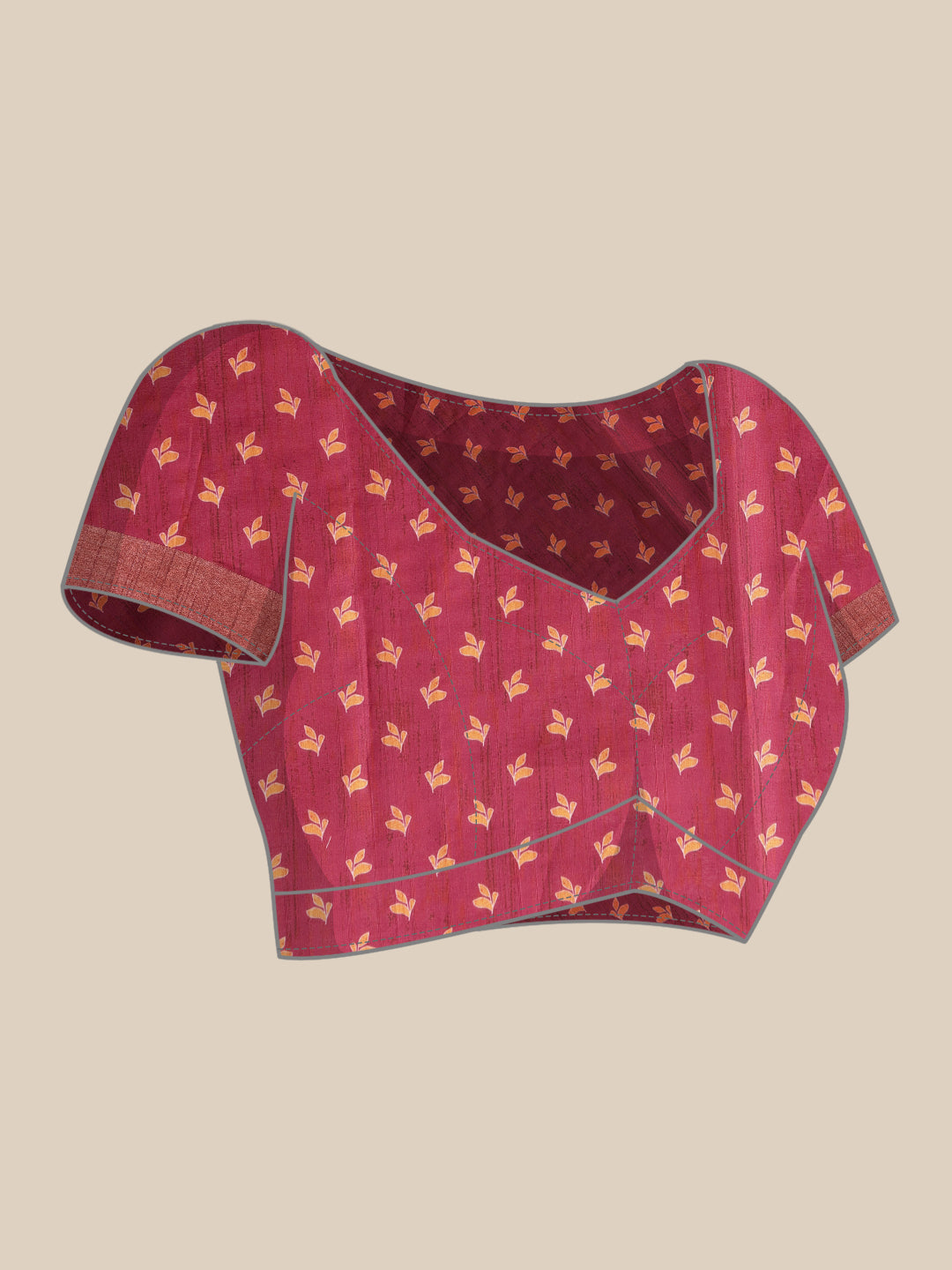 Traditional Women's Kotha Silk Bengali Style Digital Printed Saree