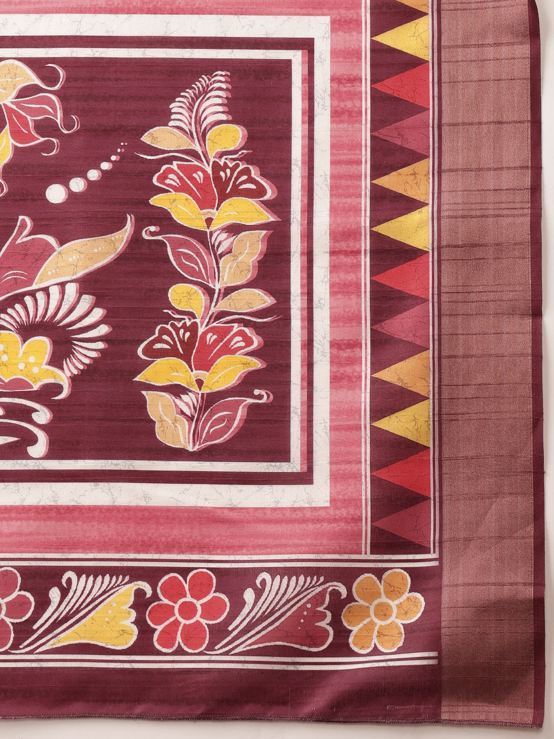 Traditional Women's Kotha Silk Bengali Style Digital Printed Saree
