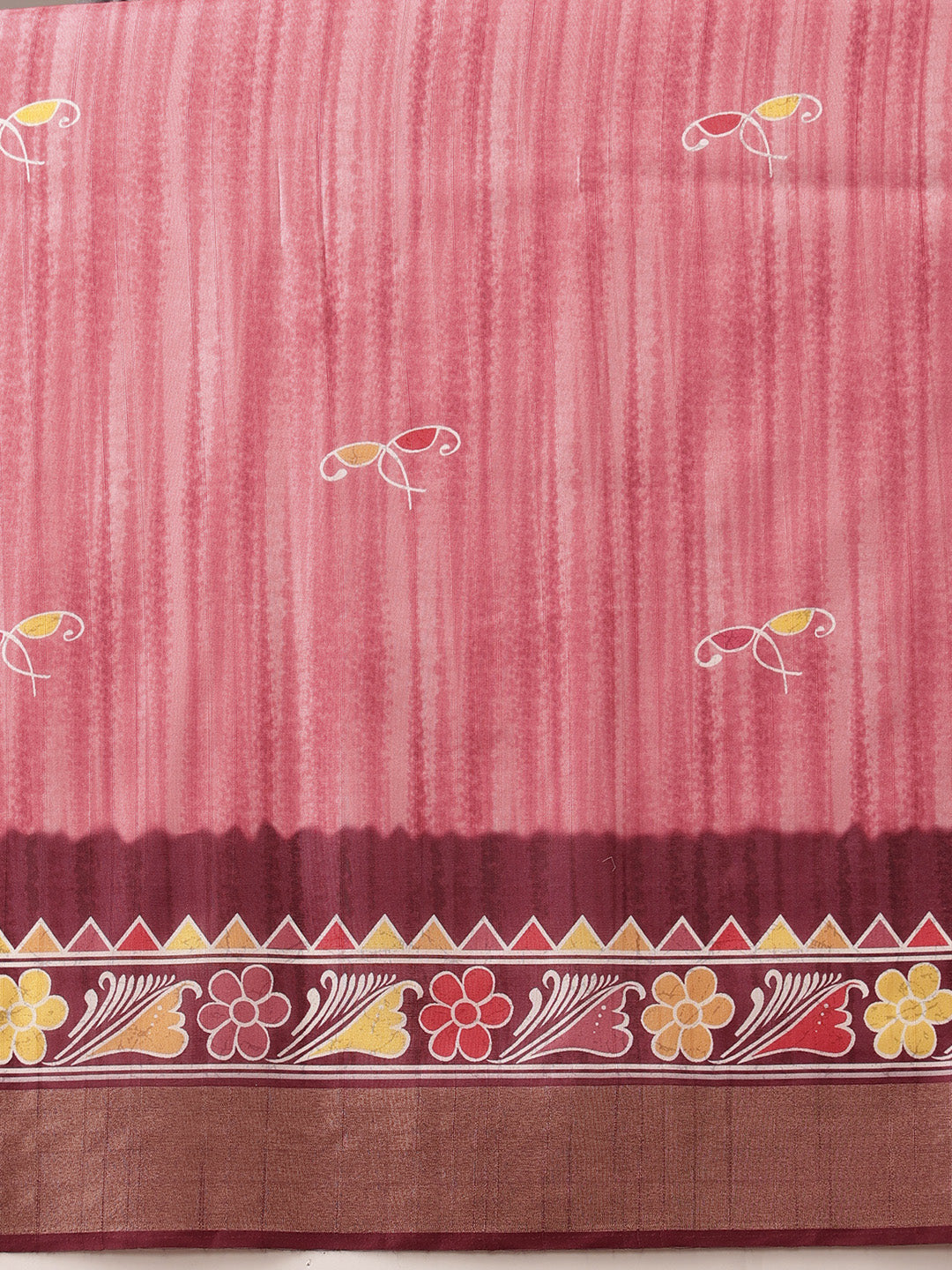 Traditional Women's Kotha Silk Bengali Style Digital Printed Saree