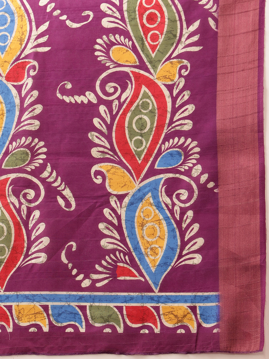 Traditional Women's Kotha Silk Bengali Style Digital Printed Saree