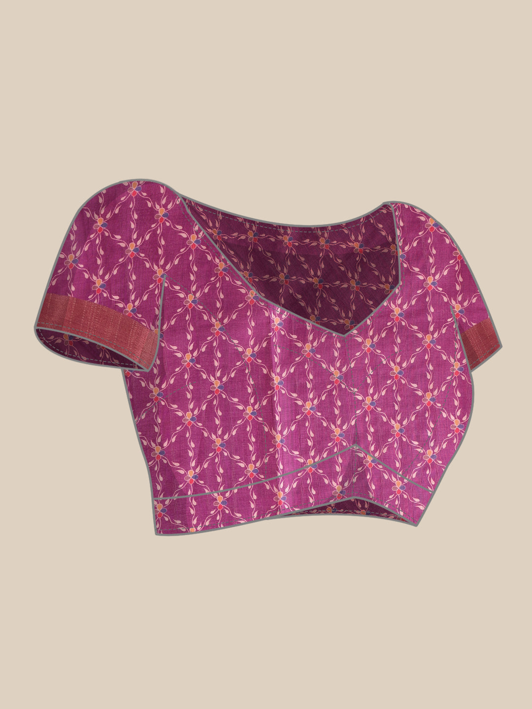 Traditional Women's Kotha Silk Bengali Style Digital Printed Saree