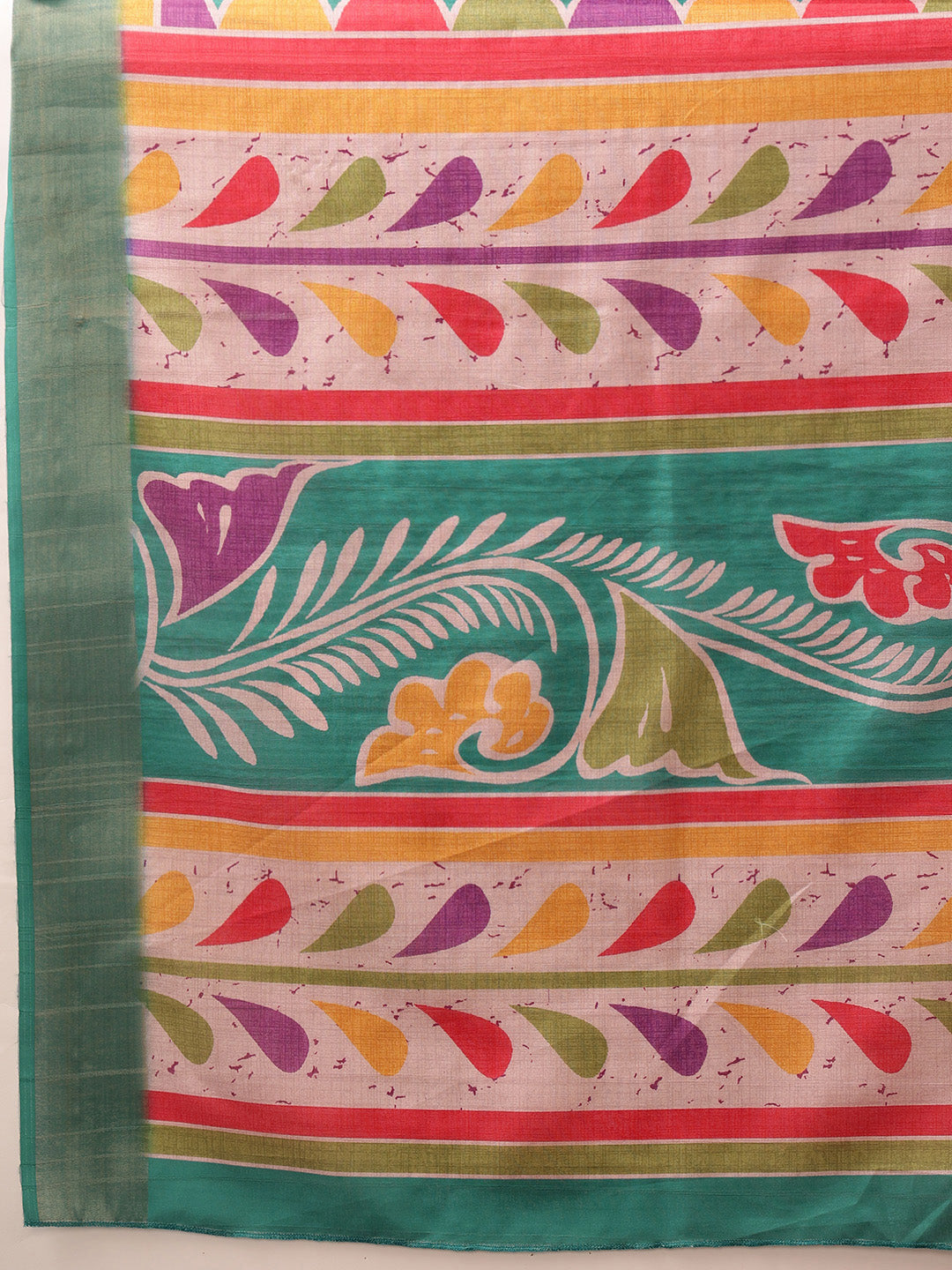 Traditional Women's Kotha Silk Bengali Style Digital Printed Saree