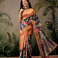 Women's Kotha Silk Bengali Style Digital Printed Saree