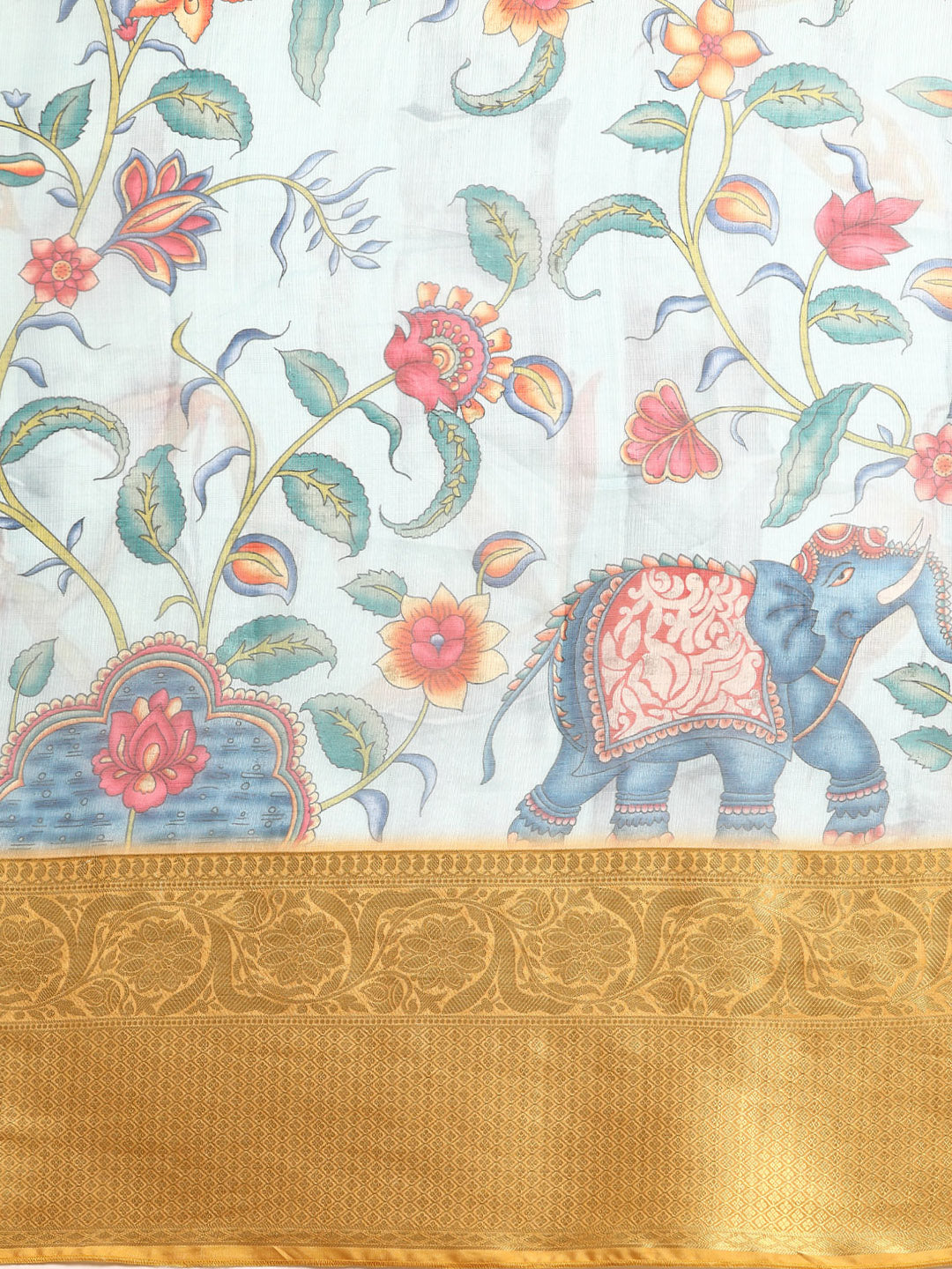 Women's Pichwai Muga Silk Digital Print Saree