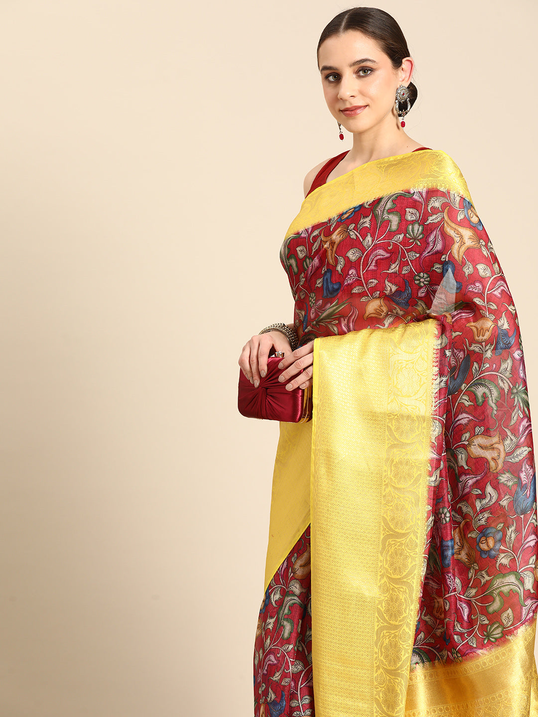 Women's Pichwai Muga Silk Digital Print Saree