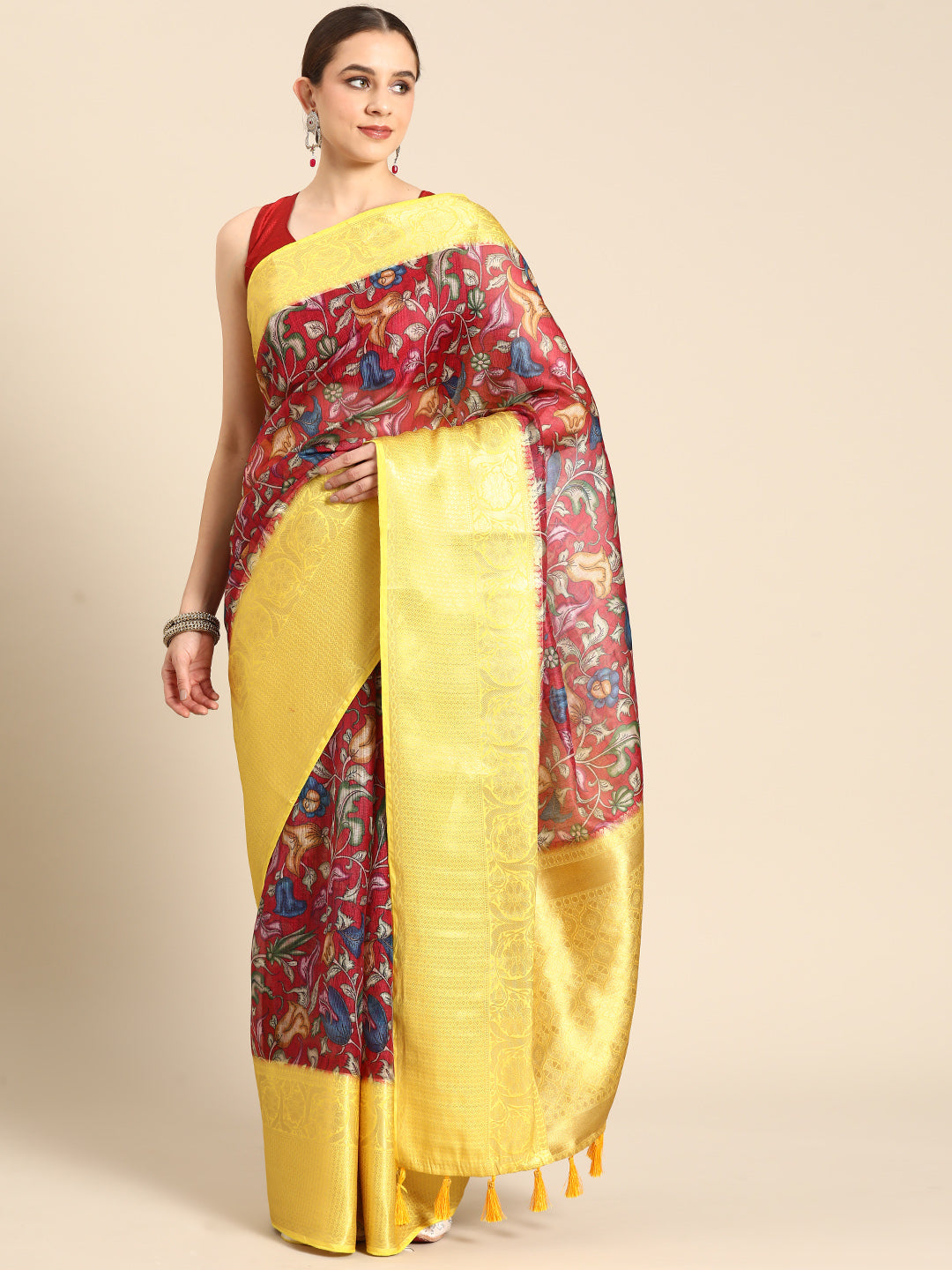 Women's Pichwai Muga Silk Digital Print Saree