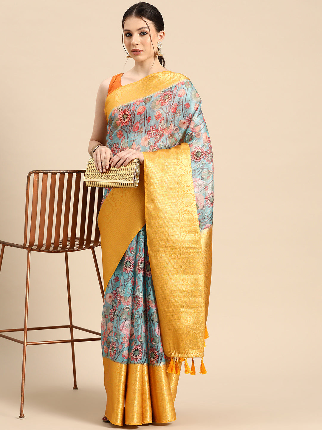 Women's Pichwai Muga Silk Digital Print Saree