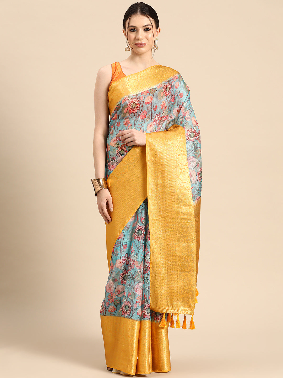 Women's Pichwai Muga Silk Digital Print Saree