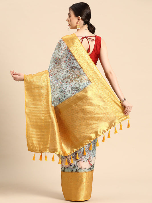 Women's Pichwai Muga Silk Digital Print Saree