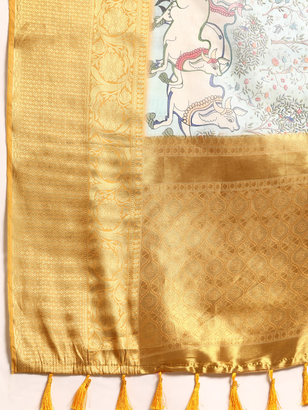 Women's Pichwai Muga Silk Digital Print Saree