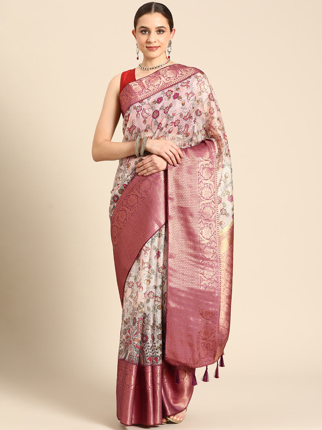 Women's Pichwai Muga Silk Digital Print Saree