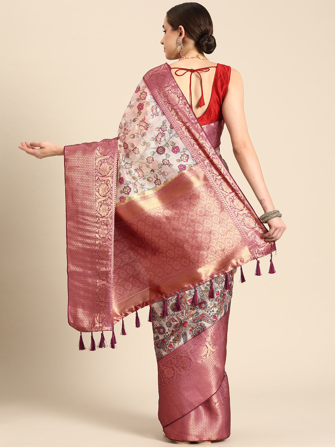 Women's Pichwai Muga Silk Digital Print Saree