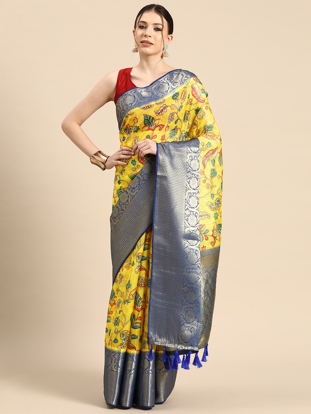 Women's Pichwai Muga Silk Digital Print Saree
