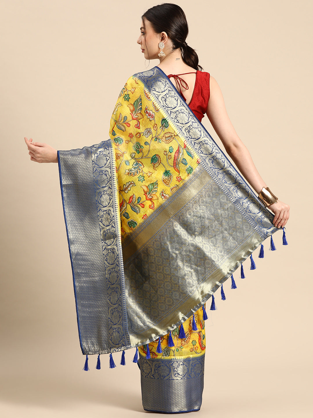 Women's Pichwai Muga Silk Digital Print Saree