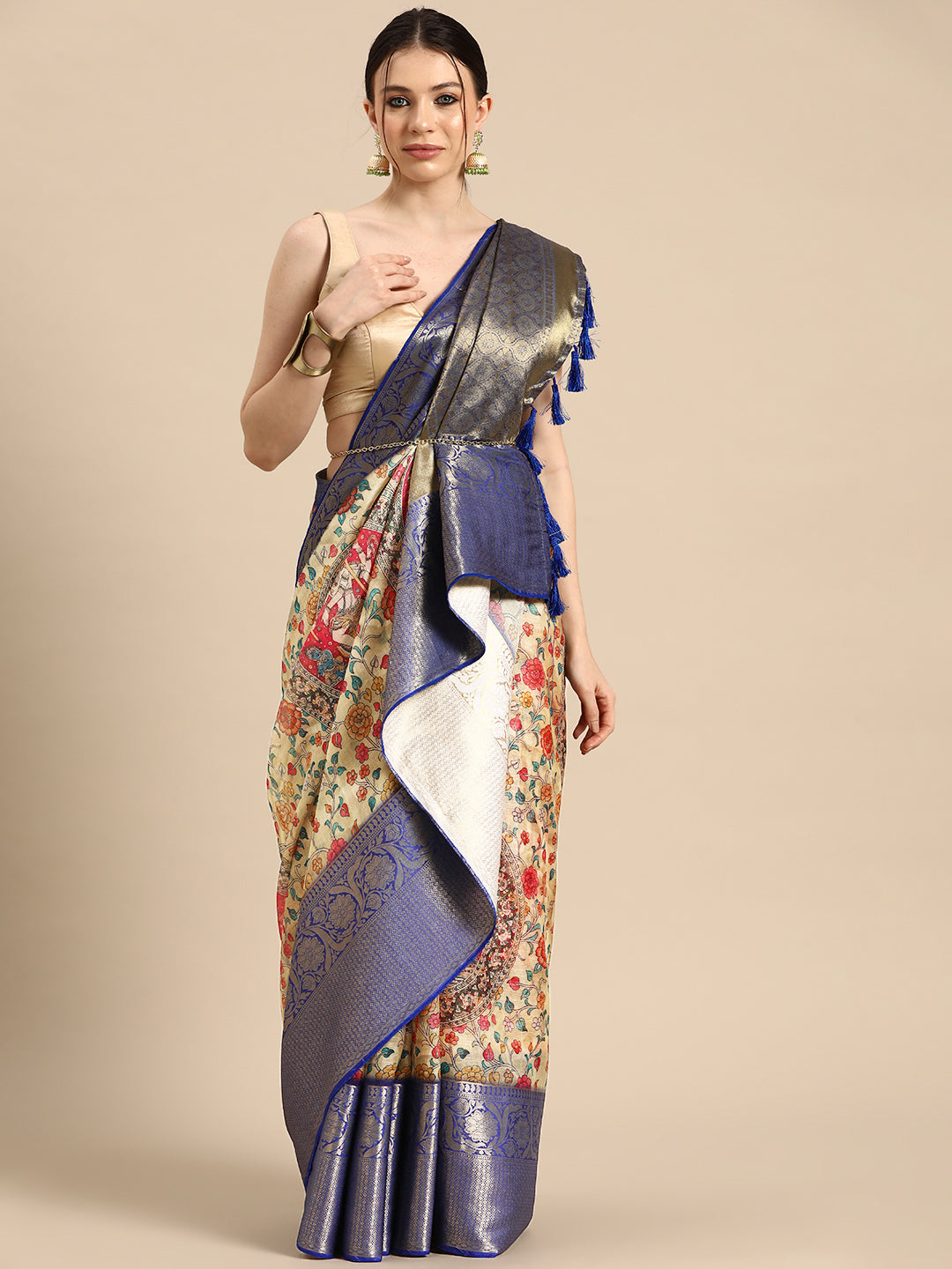 Women's Pichwai Muga Silk Digital Print Saree
