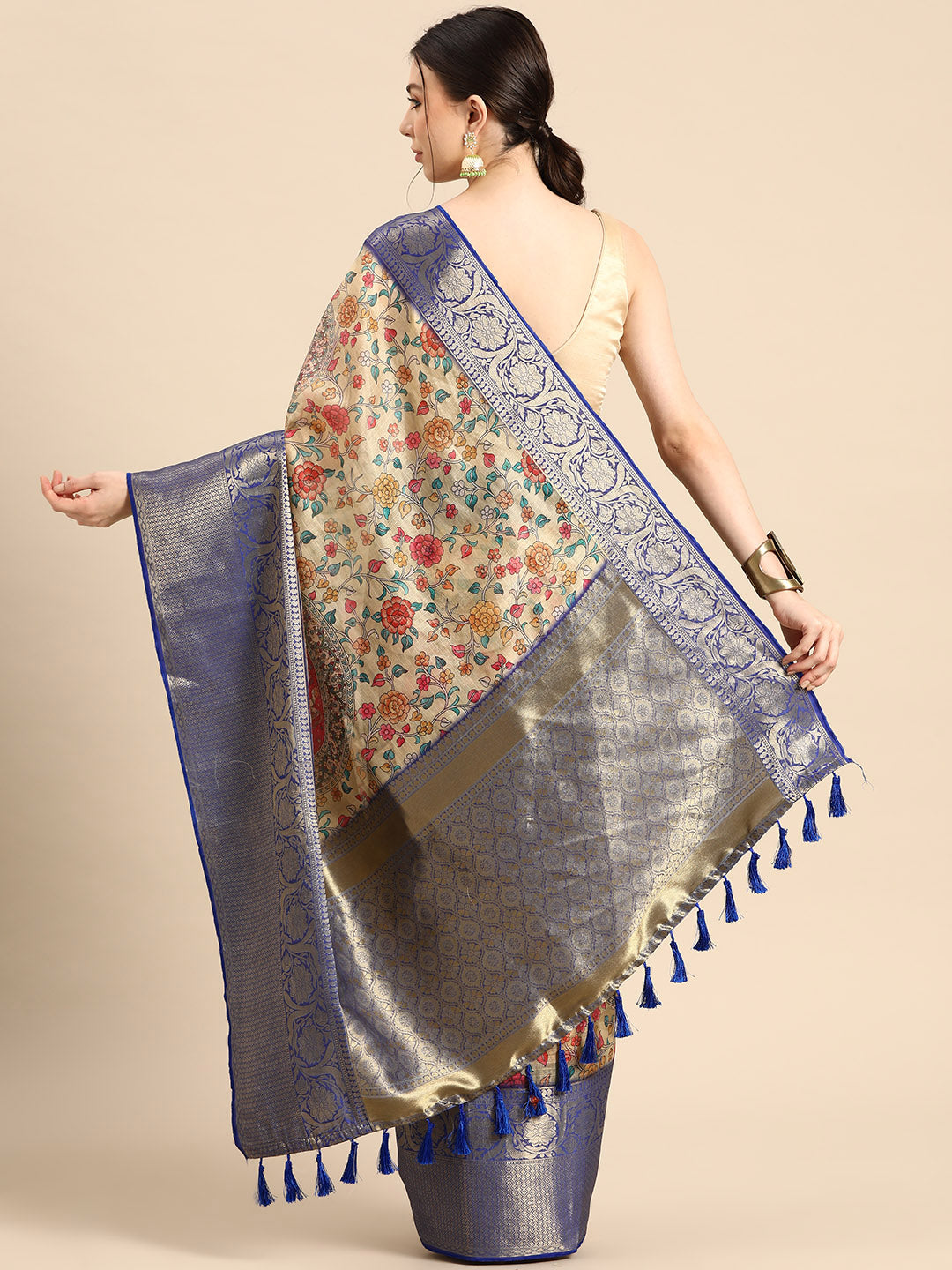 Women's Pichwai Muga Silk Digital Print Saree