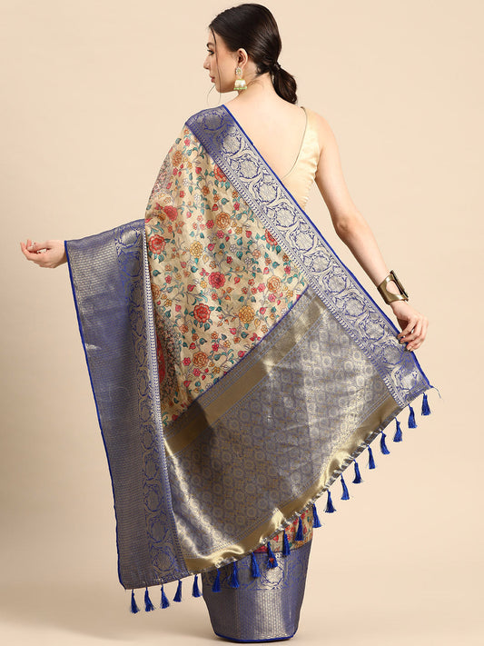 Women's Pichwai Muga Silk Digital Print Saree