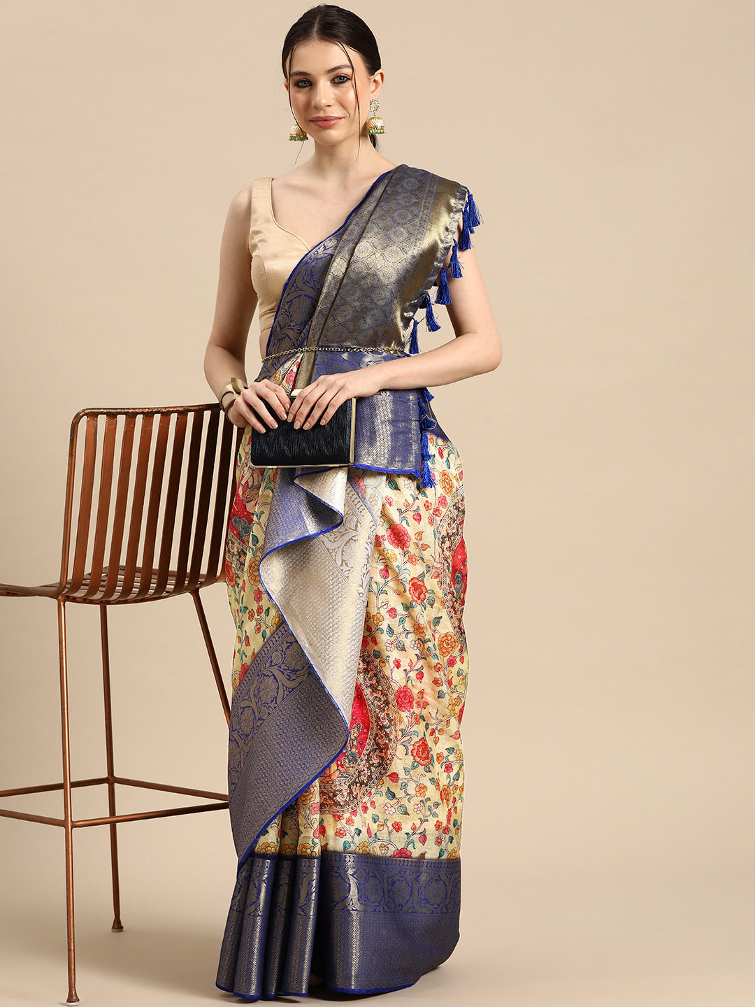 Women's Pichwai Muga Silk Digital Print Saree