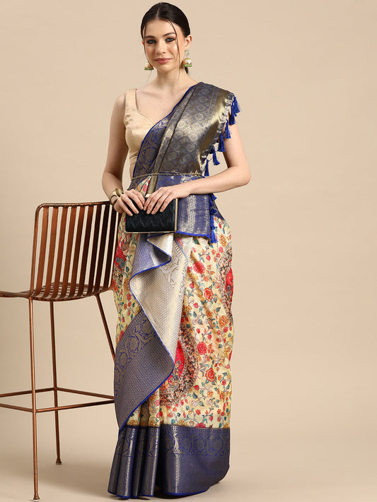 Women's Pichwai Muga Silk Digital Print Saree