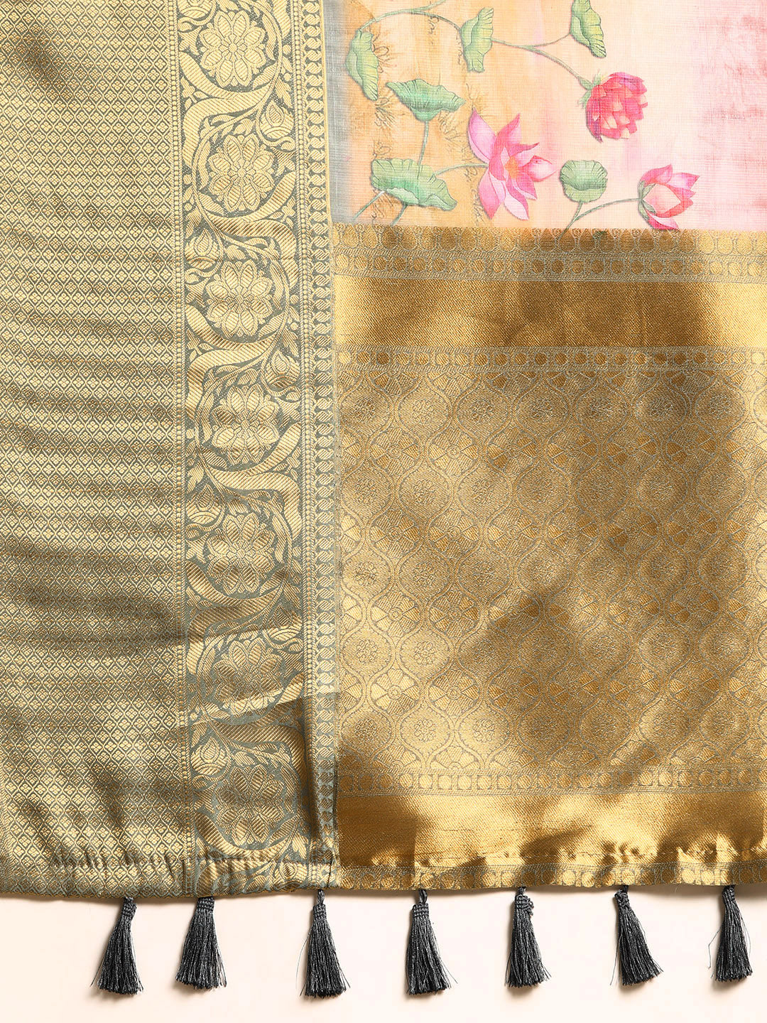 Women's Pichwai Muga Silk Digital Print Saree