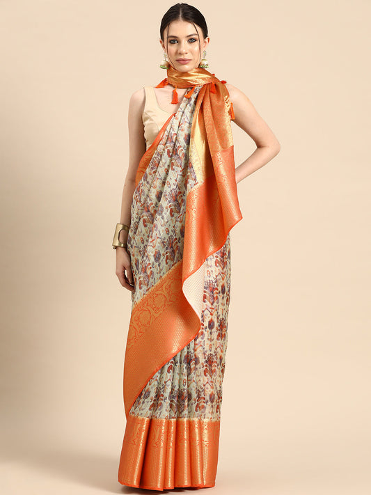 Women's Pichwai Muga Silk Digital Print Saree