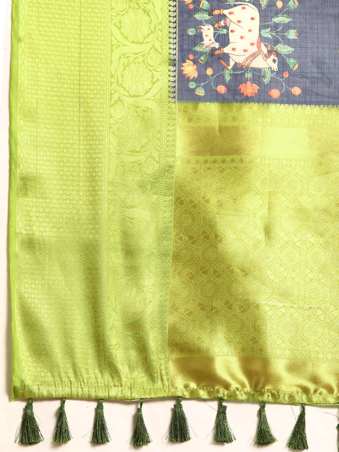 Women's Pichwai Muga Silk Digital Print Saree