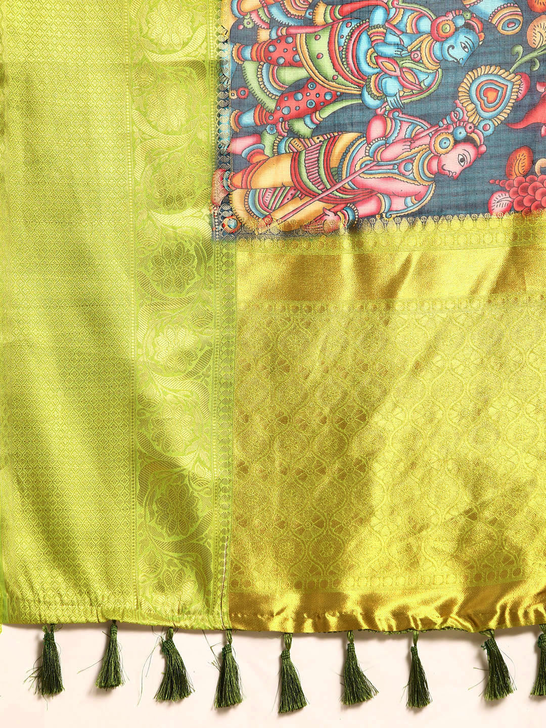 Women's Pichwai Muga Silk Digital Print Saree