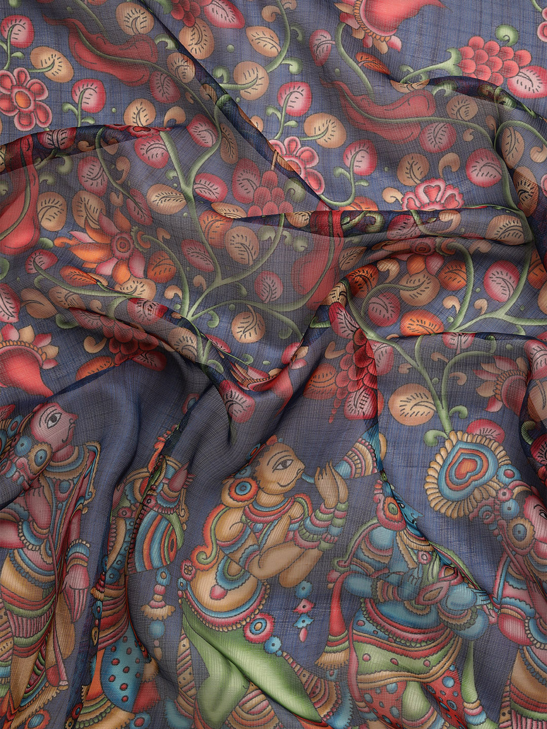 Women's Pichwai Muga Silk Digital Print Saree