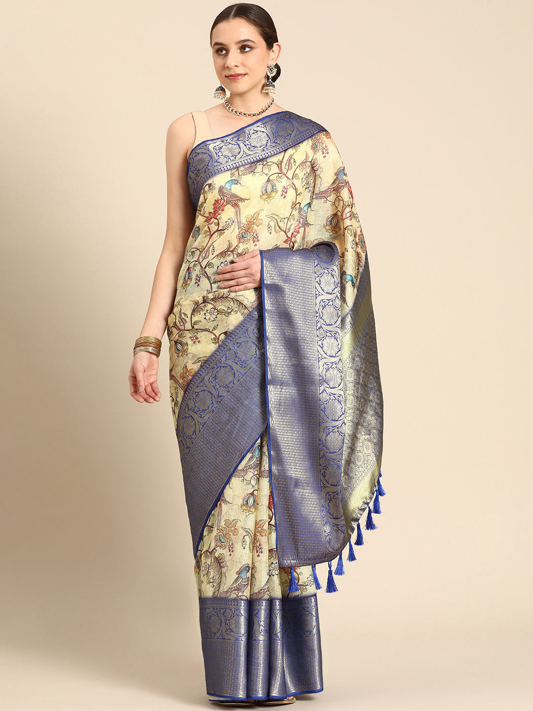 Women's Pichwai Muga Silk Digital Print Saree