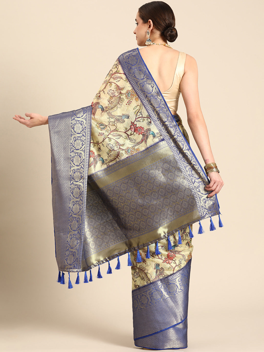 Women's Pichwai Muga Silk Digital Print Saree