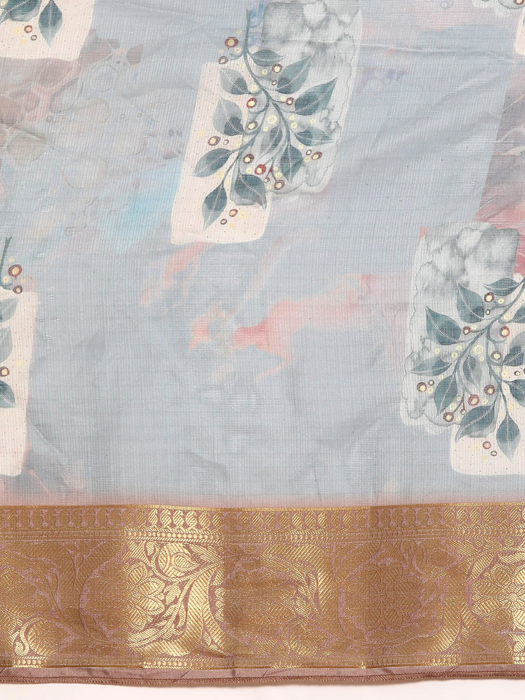 Women's Pichwai Muga Silk Digital Print Saree