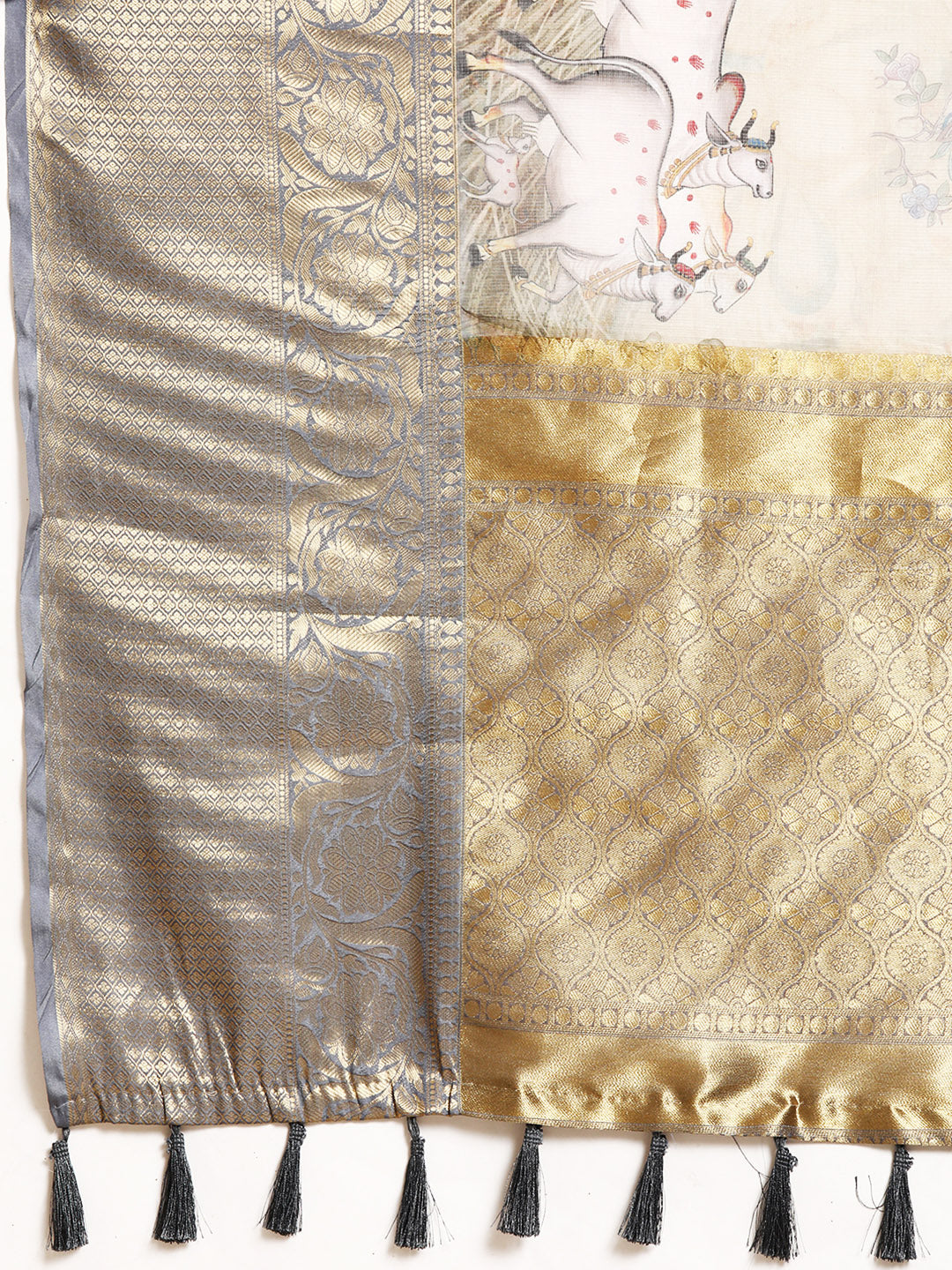 Women's Pichwai Muga Silk Digital Print Saree